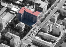 Vista aerea del condominio "Cristallo"