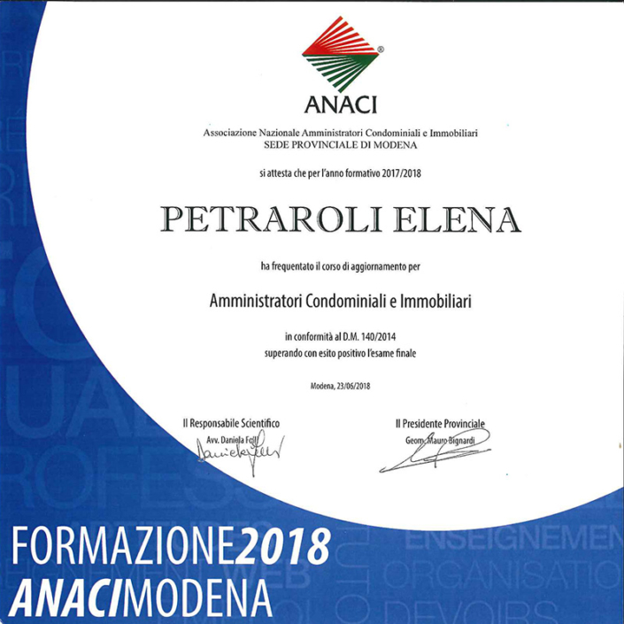 Corso aggiornamento 2018 Elena Petraroli