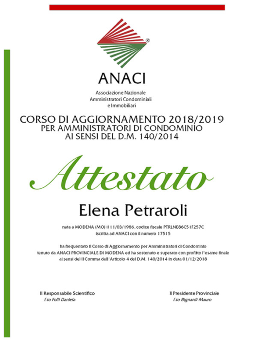 Corso aggiornamento 2019 Elena Petraroli